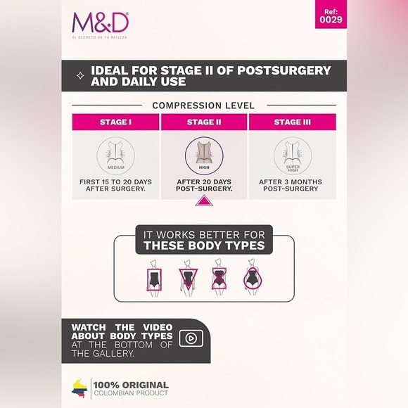 M&D Fajas Colombianas Post Surgery Tummy Tuck Compression Shapewear L - Picture 6 of 16